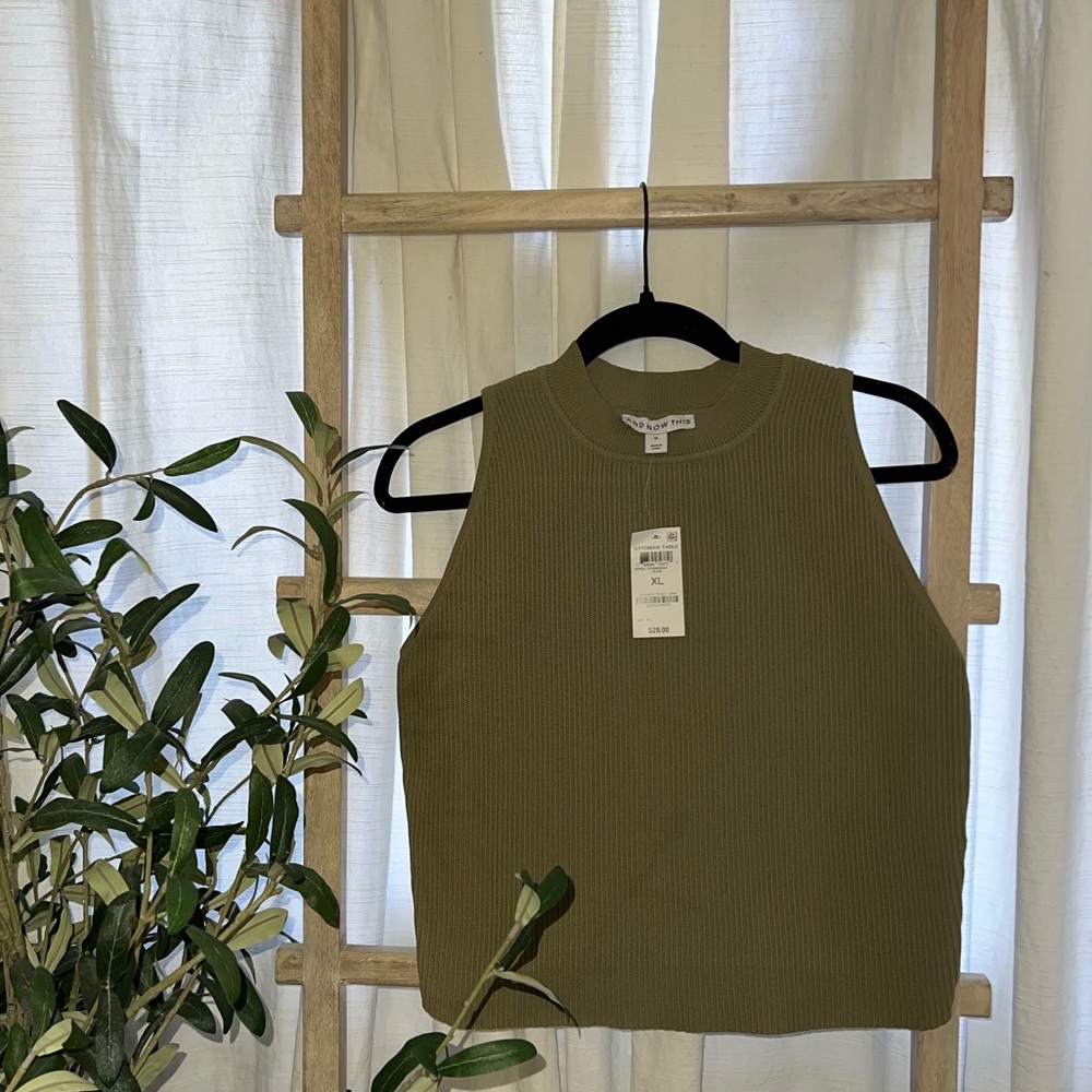 And Now This - Sage Green Crop Top XL
